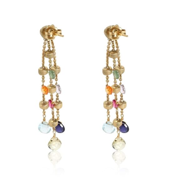 Marco Bicego Paradise 3 Strand Mixed Gemstone Earring in 18k Yellow Gold - Picture 3 of 3